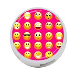 Emoji Pink 4-Port USB Hub (One Side)