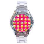 Emoji Pink Stainless Steel Analogue Watch