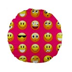 Emoji Pink Standard 15  Premium Round Cushion 