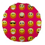 Emoji Pink Large 18  Premium Round Cushion 