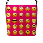 Emoji Pink Flap Closure Messenger Bag (L)