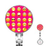 Emoji Pink Stainless Steel Nurses Watch