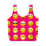 Emoji Pink Full Print Recycle Bag (M)