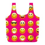 Emoji Pink Full Print Recycle Bag (L)