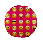 Emoji Pink Standard 15  Premium Flano Round Cushion 