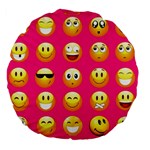 Emoji Pink Large 18  Premium Flano Round Cushion 