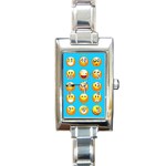 Emoji Blue Rectangle Italian Charm Watch