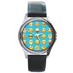 Emoji Blue Round Metal Watch