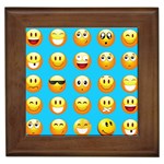 Emoji Blue Framed Tile