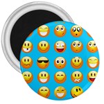 Emoji Blue 3  Magnet