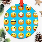 Emoji Blue Ornament (Round)