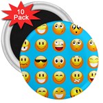 Emoji Blue 3  Magnet (10 pack)