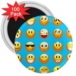 Emoji Blue 3  Magnet (100 pack)