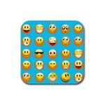 Emoji Blue Rubber Coaster (Square)