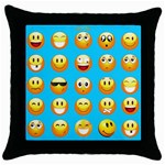 Emoji Blue Throw Pillow Case (Black)