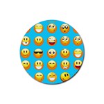 Emoji Blue Rubber Coaster (Round)