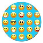 Emoji Blue Magnet 5  (Round)