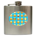 Emoji Blue Hip Flask (6 oz)