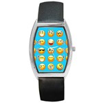 Emoji Blue Barrel Style Metal Watch