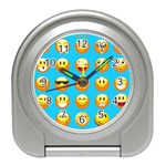 Emoji Blue Travel Alarm Clock