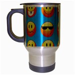 Emoji Blue Travel Mug (Silver Gray)