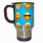 Emoji Blue Travel Mug (White)