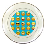 Emoji Blue Porcelain Plate