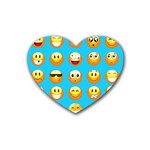 Emoji Blue Rubber Coaster (Heart)