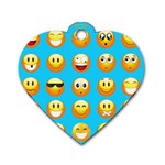 Emoji Blue Dog Tag Heart (One Side)