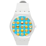 Emoji Blue Round Plastic Sport Watch (M)