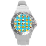 Emoji Blue Round Plastic Sport Watch (L)