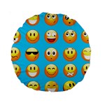 Emoji Blue Standard 15  Premium Round Cushion 