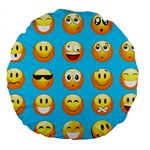 Emoji Blue Large 18  Premium Round Cushion 