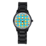 Emoji Blue Stainless Steel Round Watch