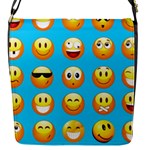 Emoji Blue Flap Closure Messenger Bag (S)