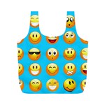 Emoji Blue Full Print Recycle Bag (M)