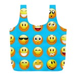 Emoji Blue Full Print Recycle Bag (L)