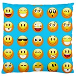 Emoji Blue Large Flano Cushion Case (One Side)