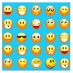 Emoji Blue Large Satin Scarf (Square)