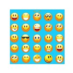 Emoji Blue Small Satin Scarf (Square)