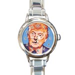 orange donald trump Round Italian Charm Watch