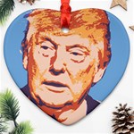 orange donald trump Ornament (Heart)