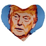 orange donald trump Large 19  Premium Flano Heart Shape Cushion