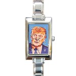 orange donald trump Rectangle Italian Charm Watch