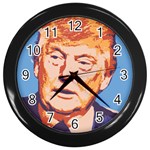 orange donald trump Wall Clock (Black)