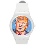 orange donald trump Round Plastic Sport Watch (M)