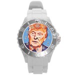 orange donald trump Round Plastic Sport Watch (L)