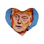 orange donald trump Standard 16  Premium Heart Shape Cushion 