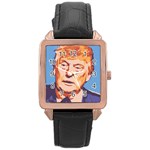 orange donald trump Rose Gold Leather Watch 