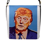 orange donald trump Flap Closure Messenger Bag (L)